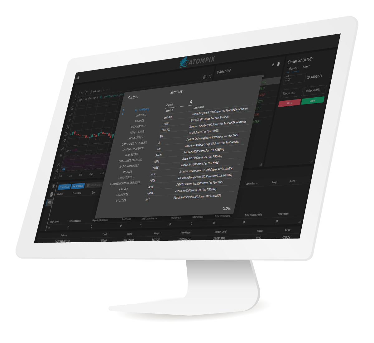 atompix tarding platform on terminal